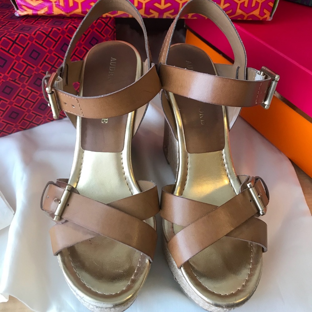 Audrey Brooke Hollie Wedge Ankle strap sandal -8.5